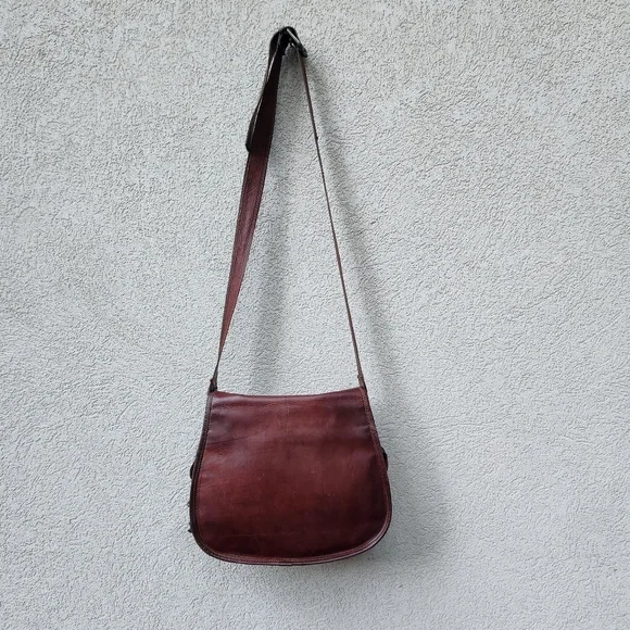 Vintage Messenger Bag Leather Brown Medium Lined Satchel Pockets Shoulder Strap - Picture 9 of 13